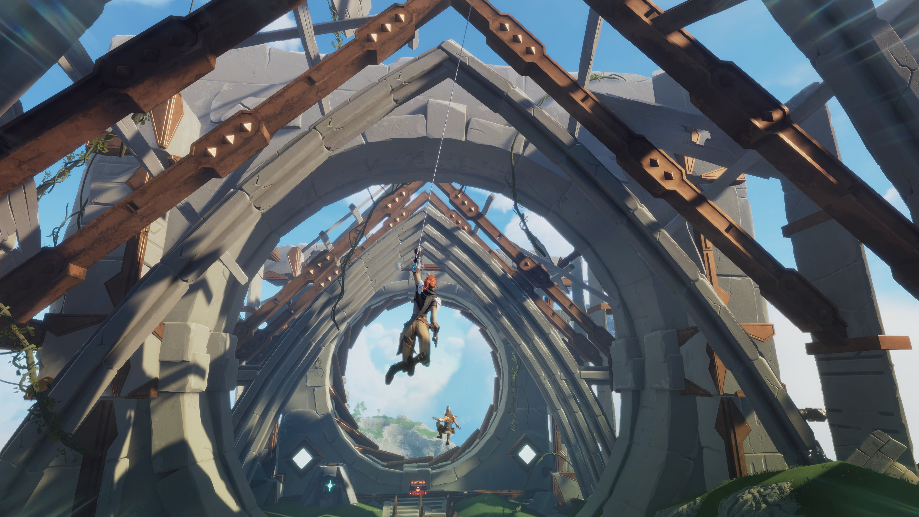 “Lost Skies is inspired by an earlier game made by Bossa, Worlds Adrift, and we have taken many popular mechanics and improved them. The crags and ruins of our islands make perfect playgrounds for grappling and swinging, with our physics-based grappling hook - our community is already finding new ways to reach unexpected places using agility and momentum.”